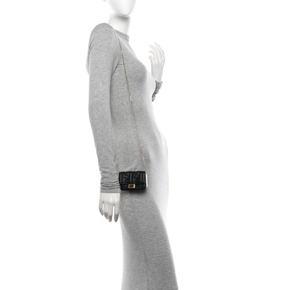 Fendi Nappa Matisse FF Embossed Nano Baguette Charm Black 2 of 13