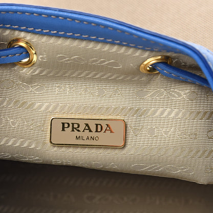 Prada Jacquard Logo Mini Bucket Crossbody Bag Corda Azzurro 6 of 10