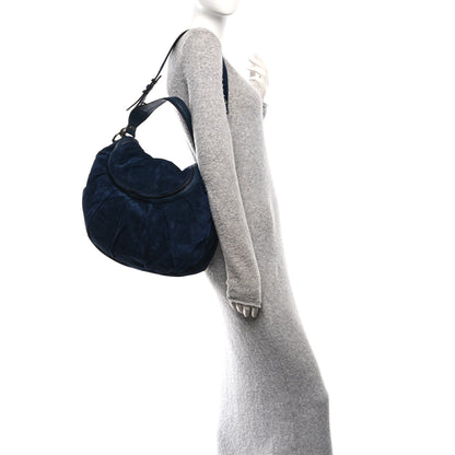 Gucci Suede Medium Icon Bit Shoulder Bag Blue 2 of 10