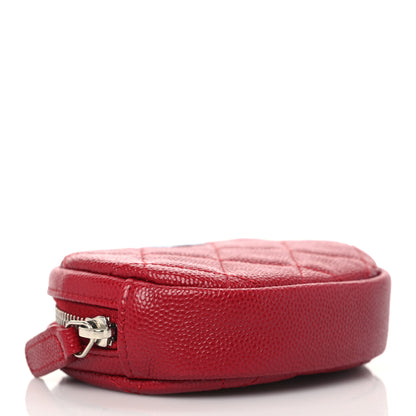 Chanel Caviar Quilted Zip Around Classic Coin Purse Red 4 of 7