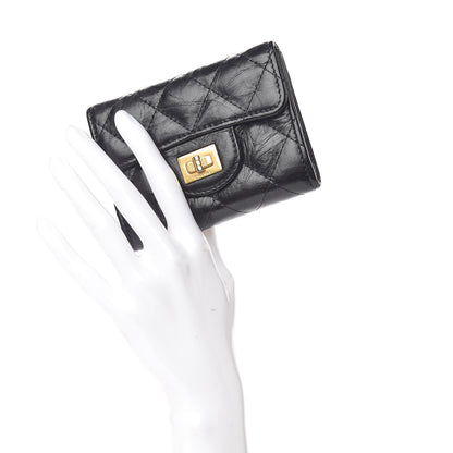 Chanel Aged Calfskin Quilted Reissue Flap Card Holder Black 2 of 9