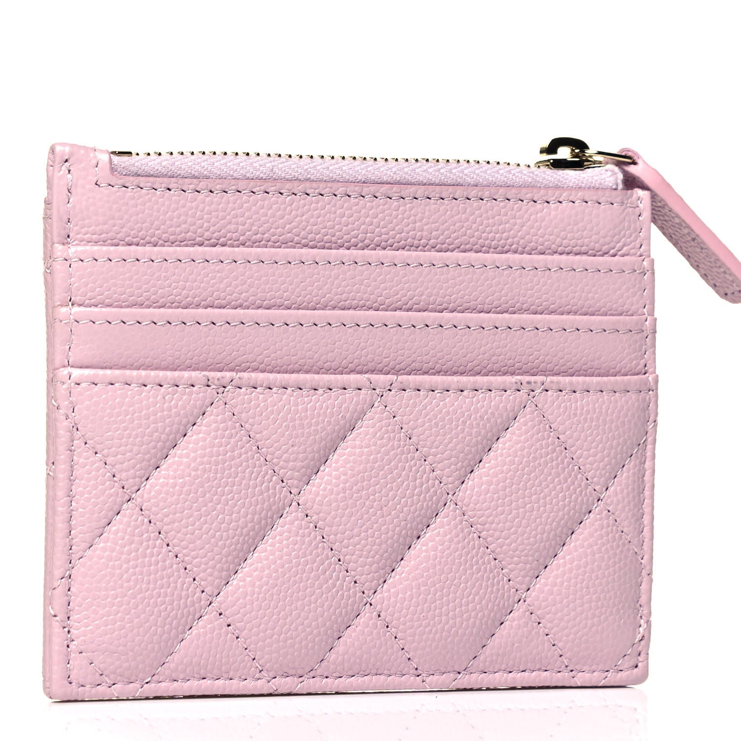 Chanel Caviar Quilted CC Zip Card Holder Light Pink 3 of 8