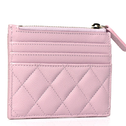 Chanel Caviar Quilted CC Zip Card Holder Light Pink 3 of 8