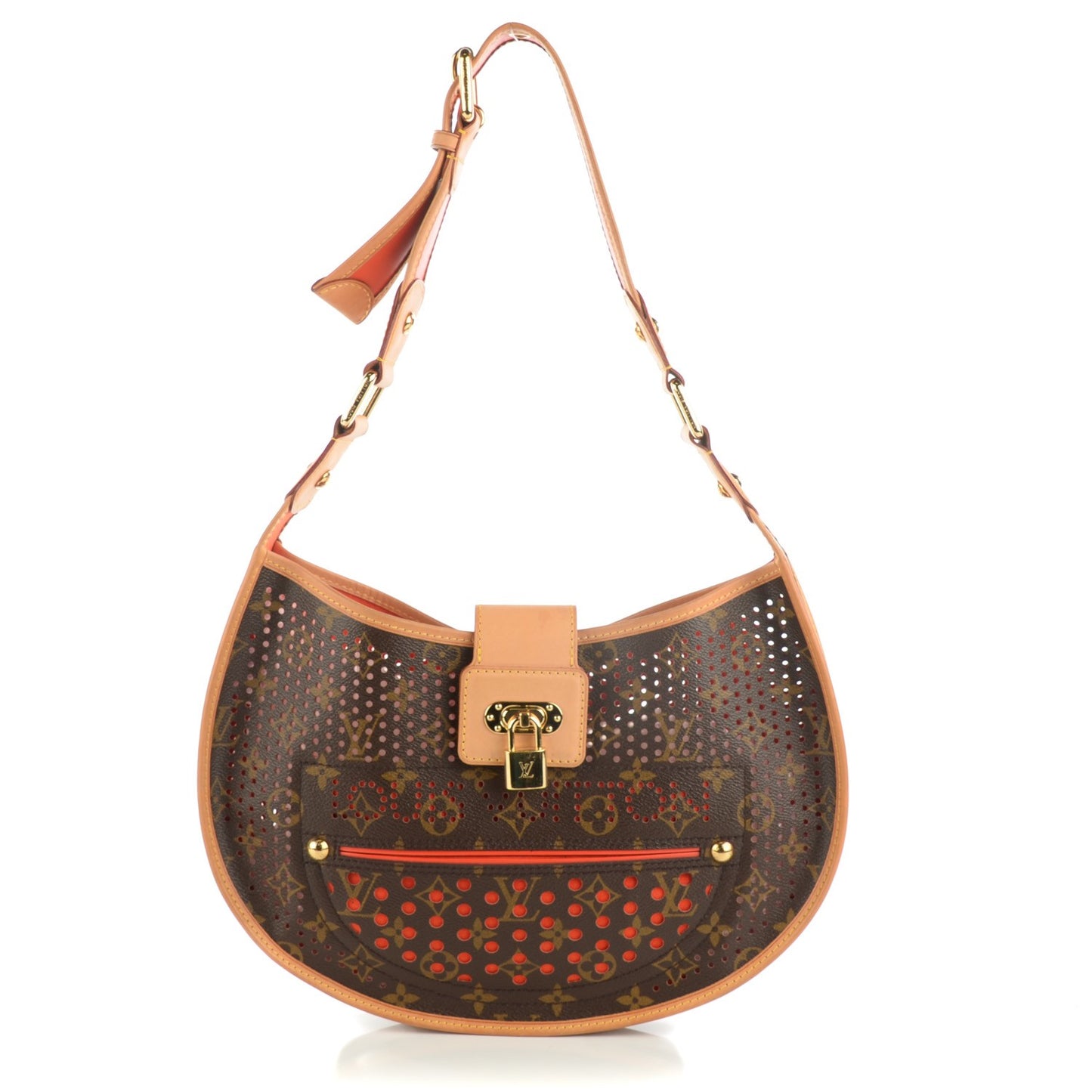 Monogram Perforated Demi-Lune Orange