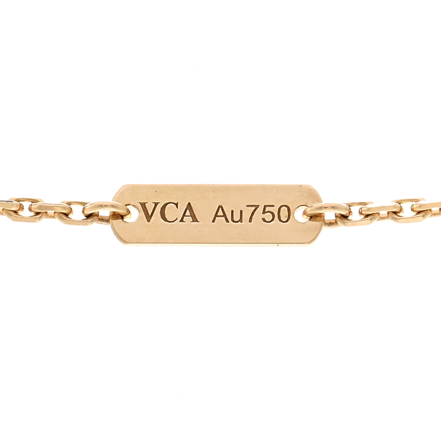 Van Cleef & Arpels 18K Yellow Gold Mother of Pearl Vintage Alhambra Pendant Necklace 4 of 5