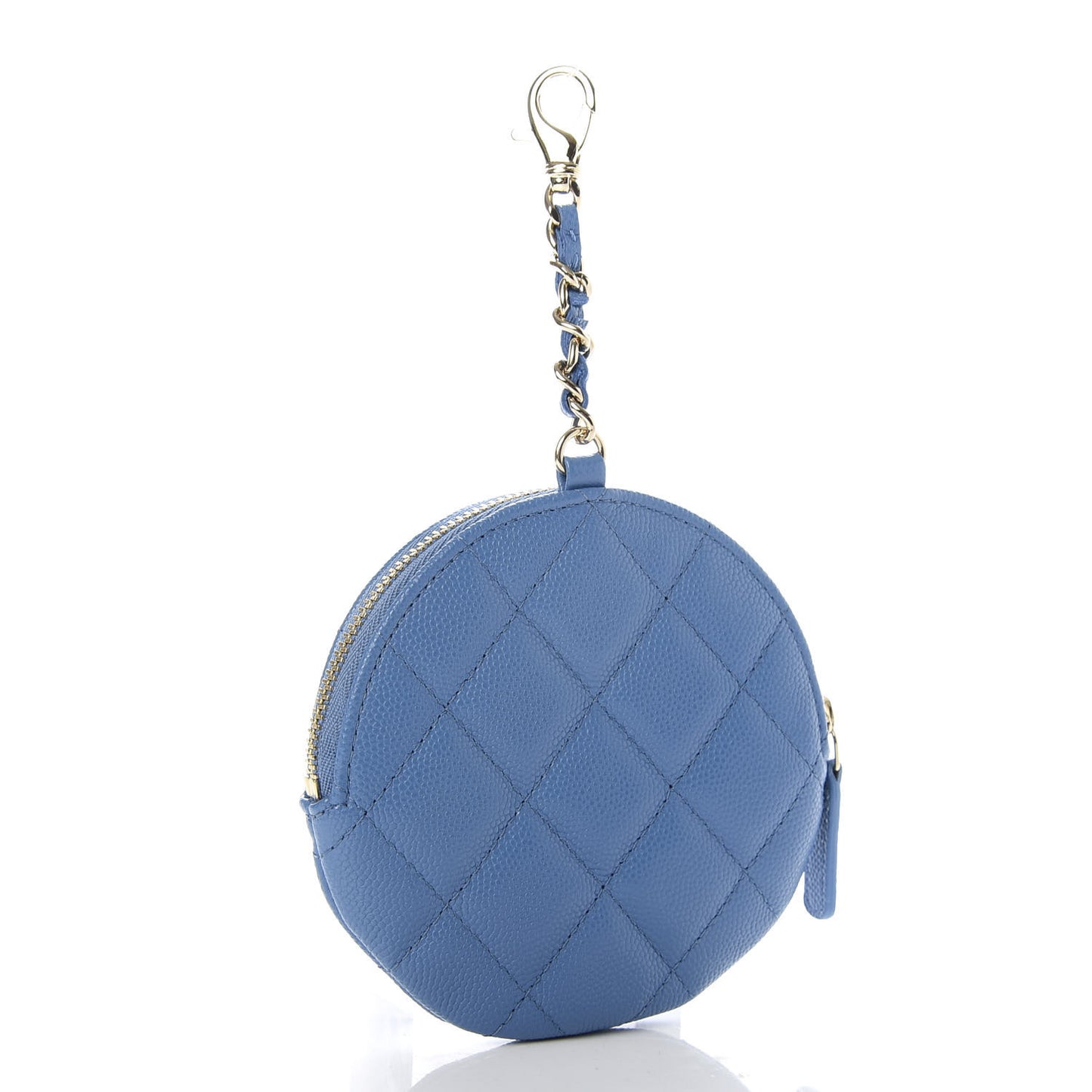 Caviar Quilted Zip Around Classic Coin Purse Light Blue