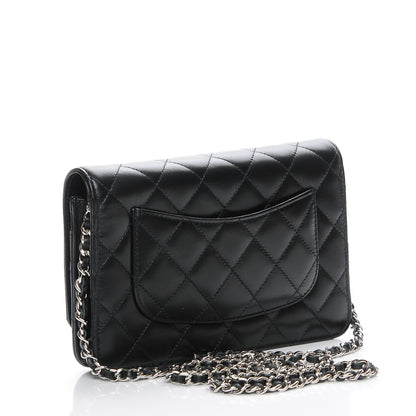 Chanel Lambskin Quilted Wallet On Chain WOC Black 3 of 9
