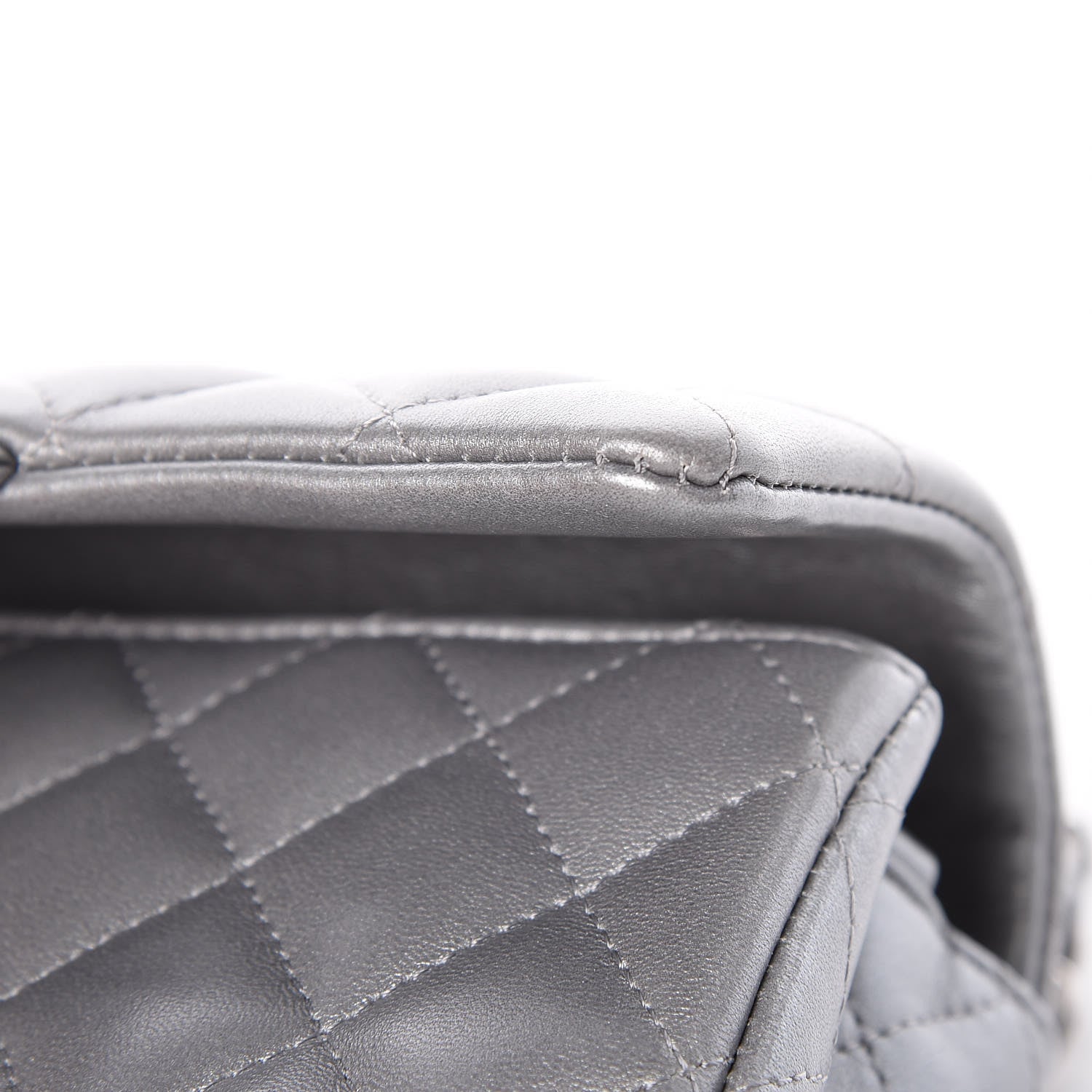 Chanel Metallic Lambskin Quilted Mini Rectangular Flap Silver 10 of 12