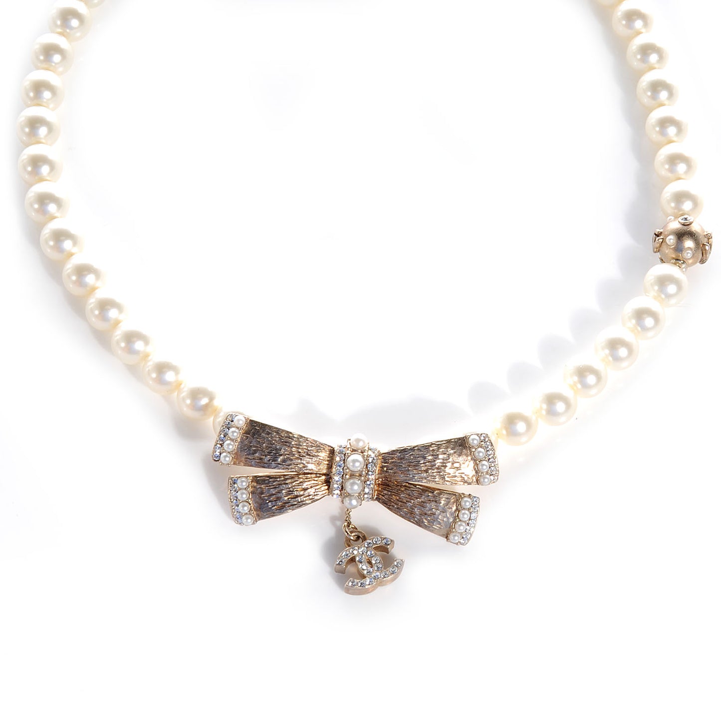 Pearl Bow Short Necklace