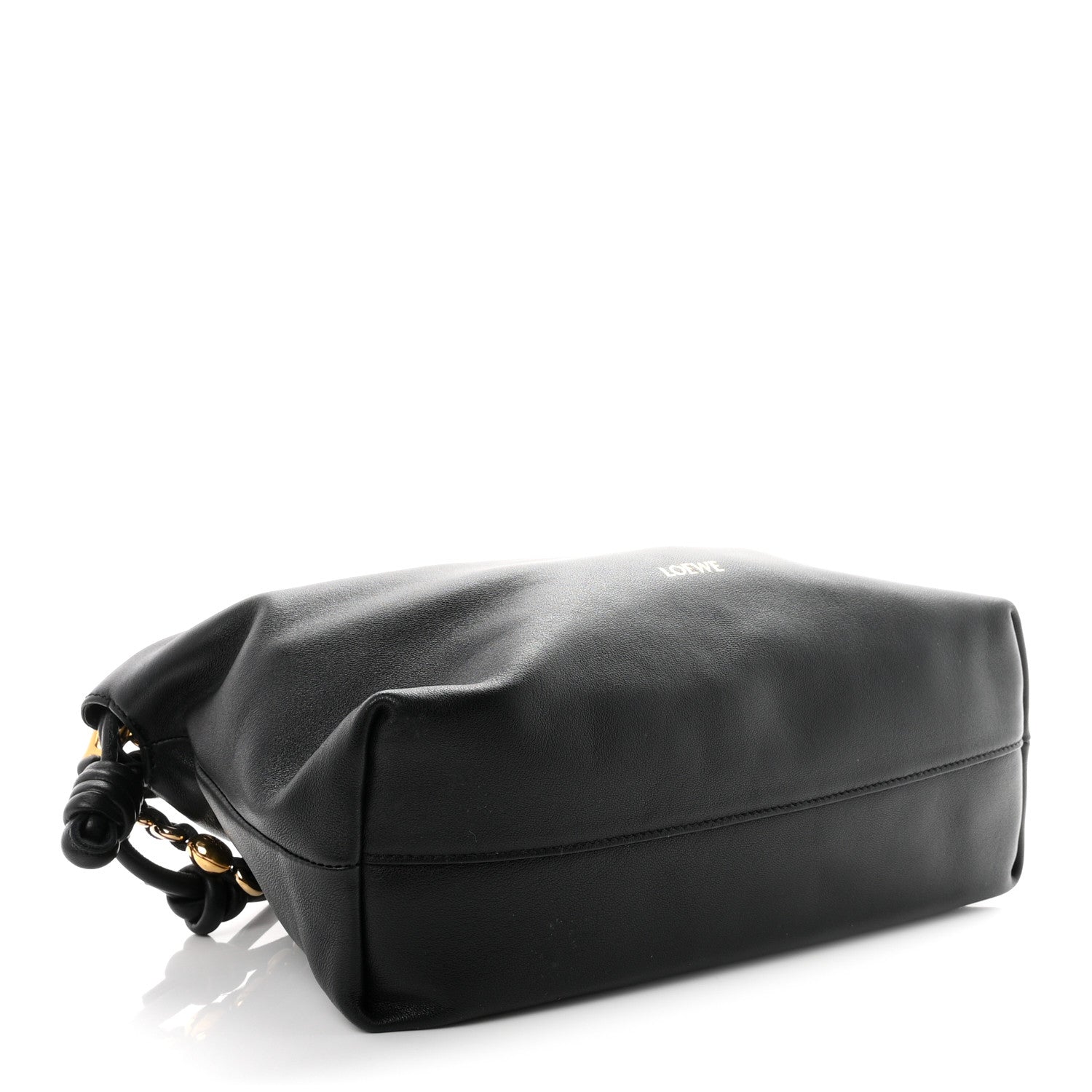 Loewe Mellow Nappa Medium Donut Chain Flamenco Knot Clutch Black 4 of 10