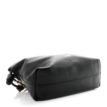 Loewe Mellow Nappa Medium Donut Chain Flamenco Knot Clutch Black 4 of 10