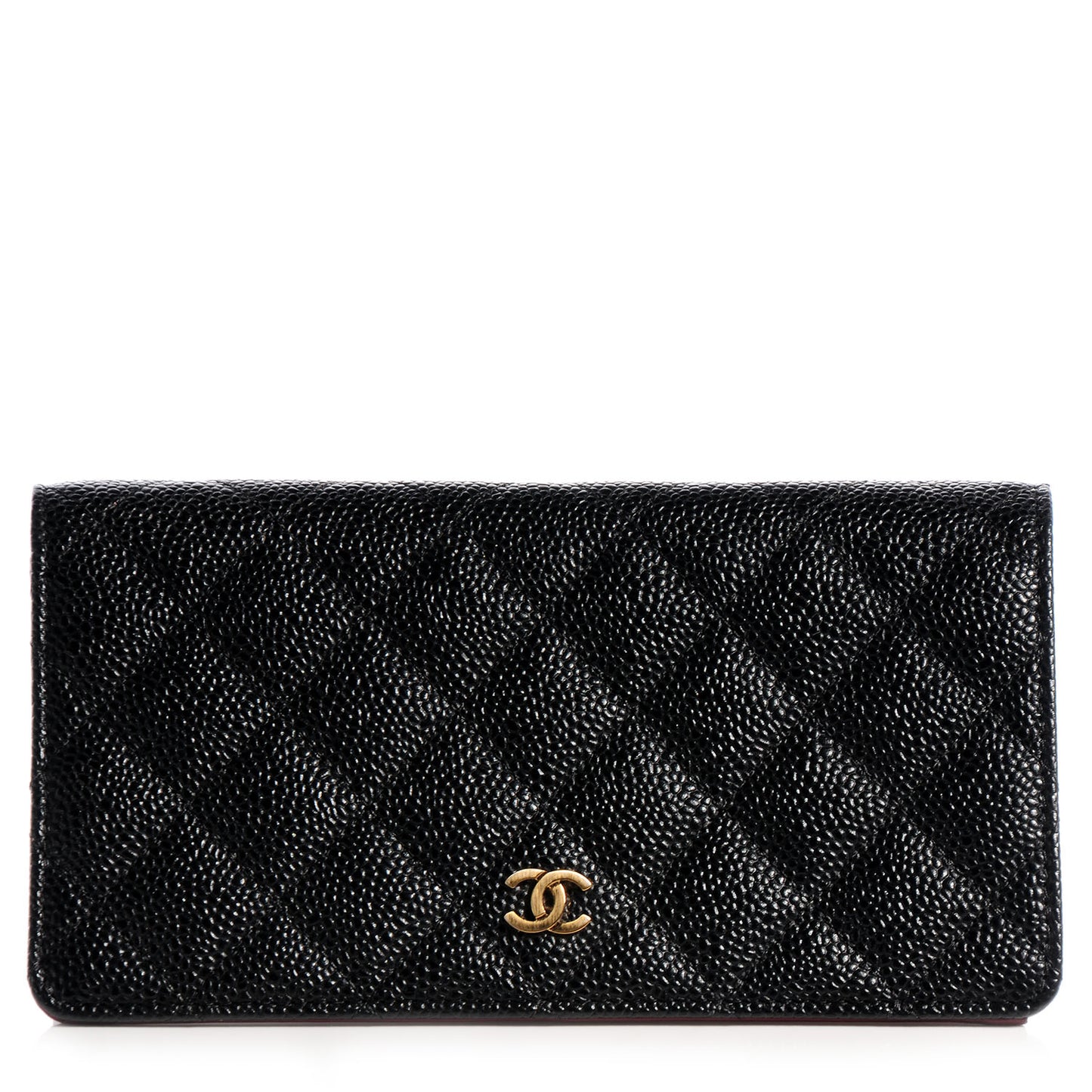 Caviar Quilted Yen Wallet Black