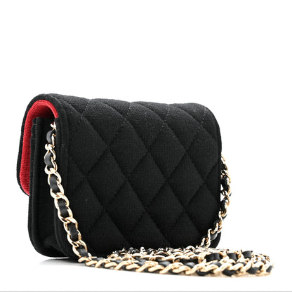 Chanel Jersey Quilted Micro Mini Flap Black 3 of 10
