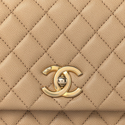 Chanel Caviar Quilted Small Coco Handle Flap Beige 8 of 11
