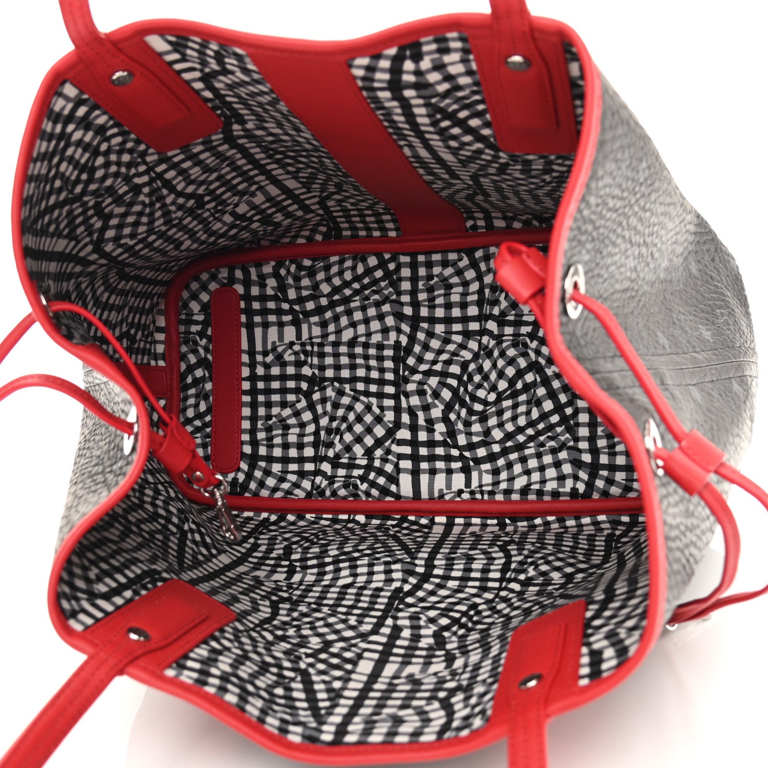 MCM Visetos Medium Liz Reversible Shopper Tote Black Red 8 of 13