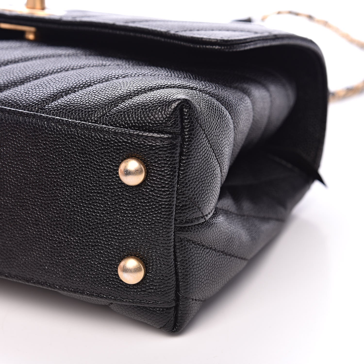 Chanel Caviar Chevron Quilted Mini Coco Handle Flap Black 9 of 10