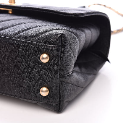 Chanel Caviar Chevron Quilted Mini Coco Handle Flap Black 9 of 10