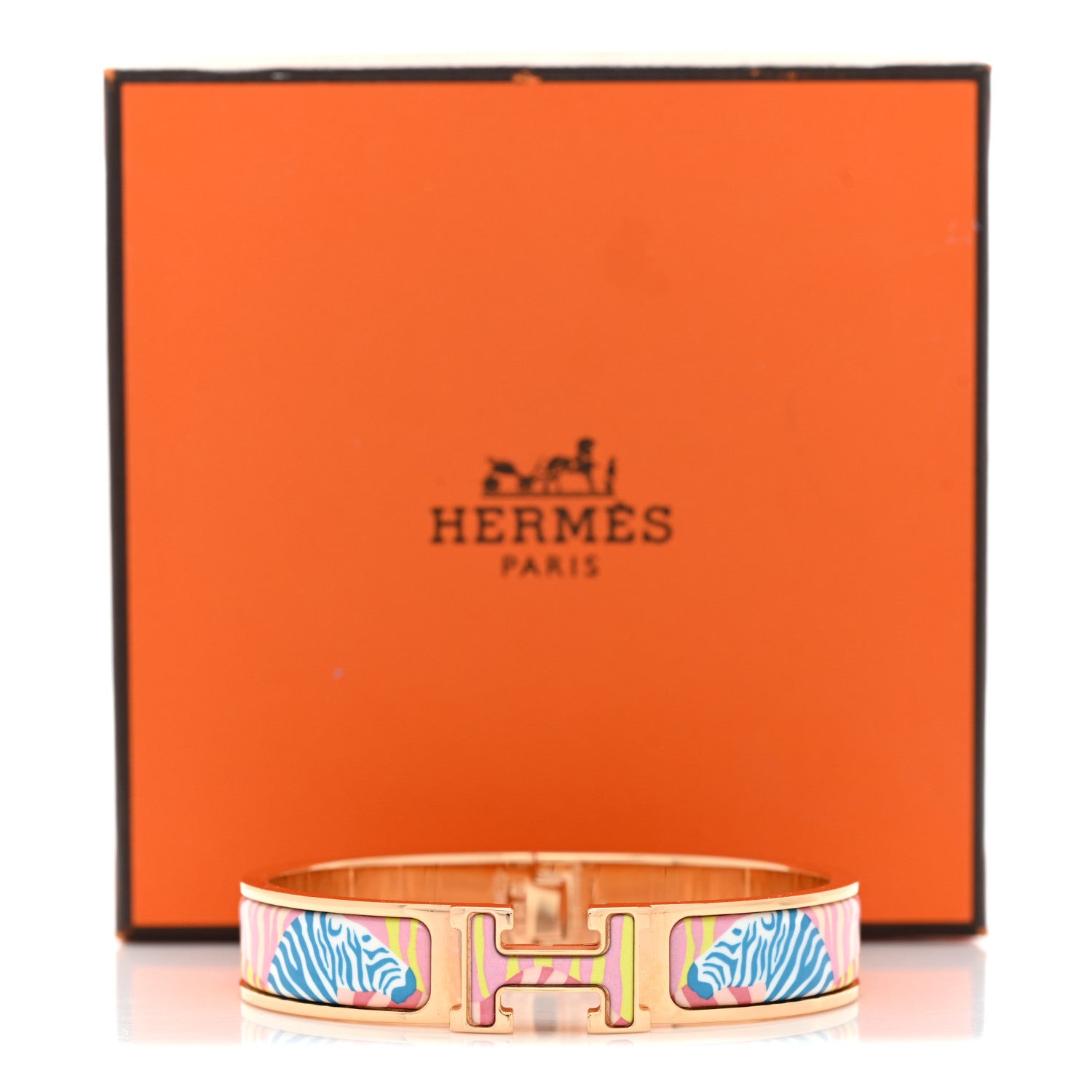 Hermes Enamel Narrow Print Zebres De Tanzania Clic Clac H Bracelet PM Color Patch 6 of 6