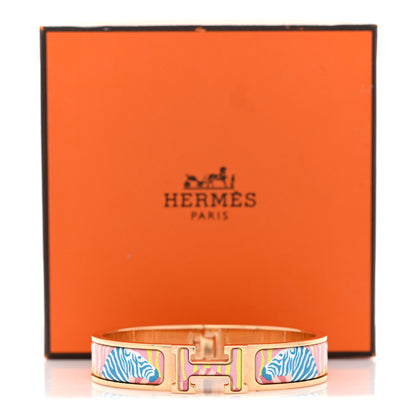 Hermes Enamel Narrow Print Zebres De Tanzania Clic Clac H Bracelet PM Color Patch 6 of 6
