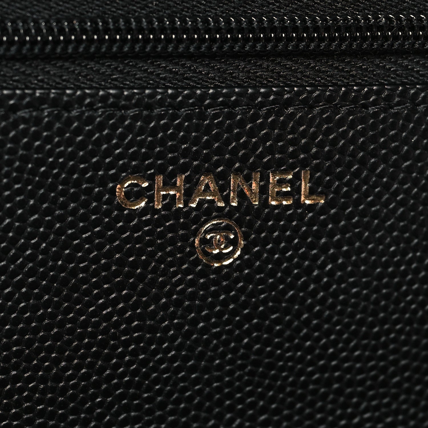 Chanel Caviar Quilted Striated CC Wallet On Chain WOC Black 6 of 11