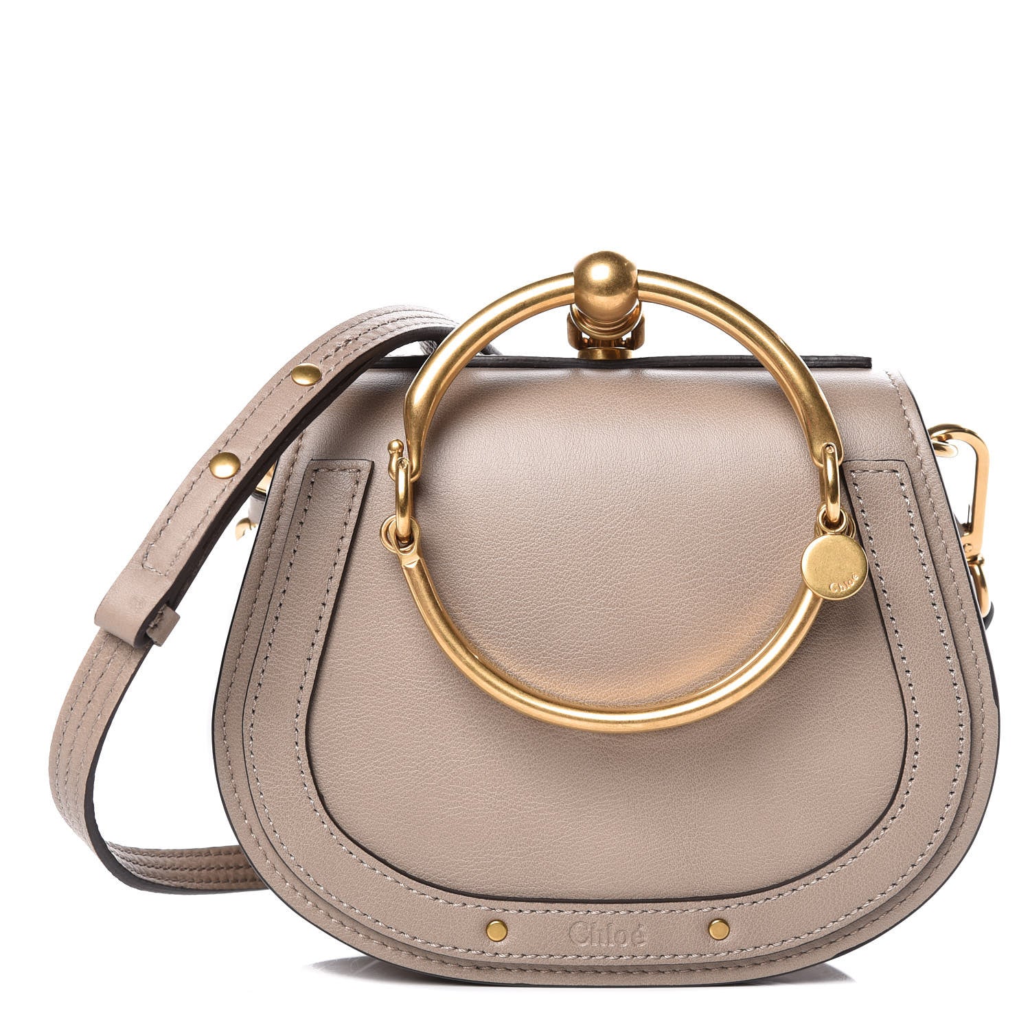 Chloe Calfskin Suede Small Nile Bracelet Bag Motty Grey 1 of 9