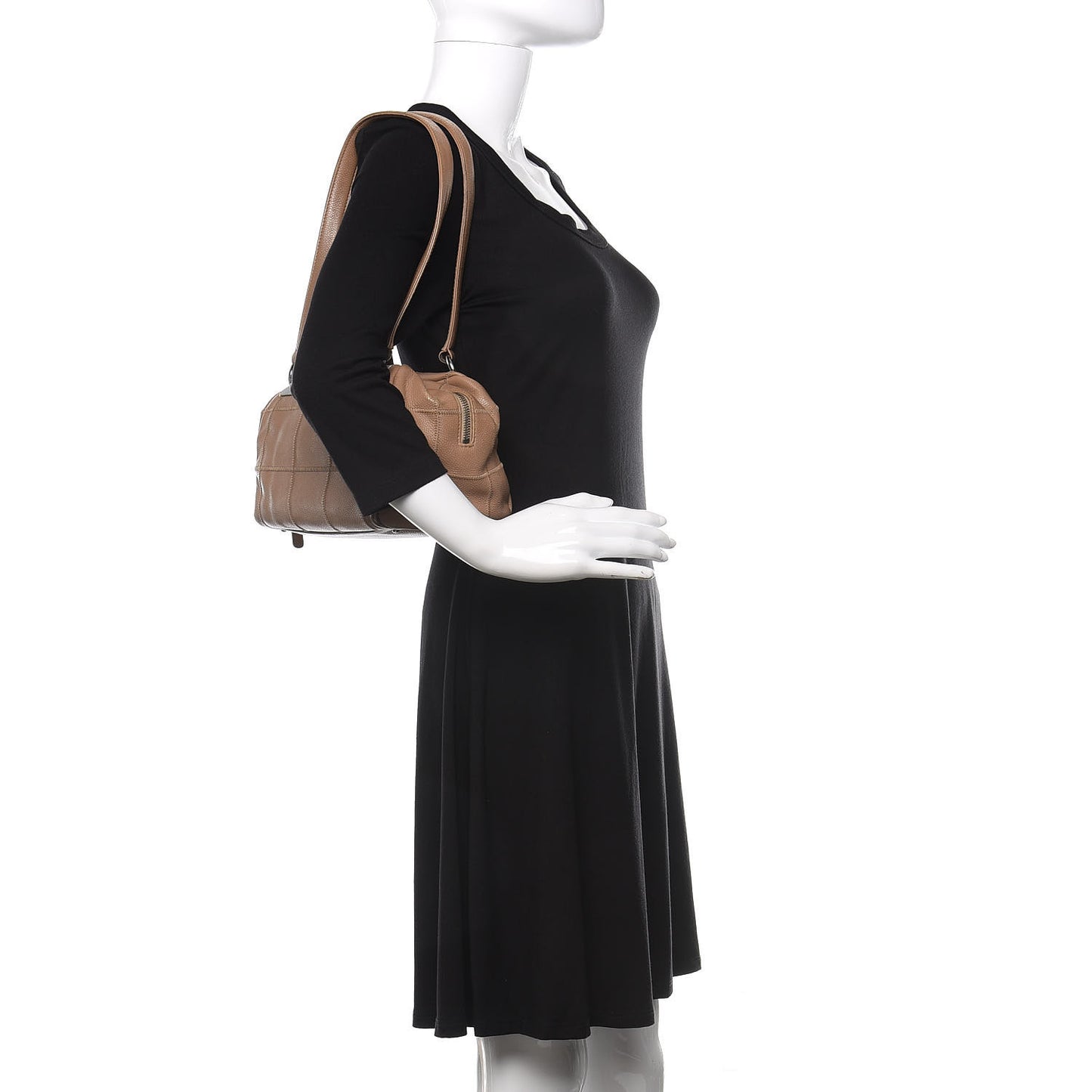 Caviar Square Stitched Tote Beige