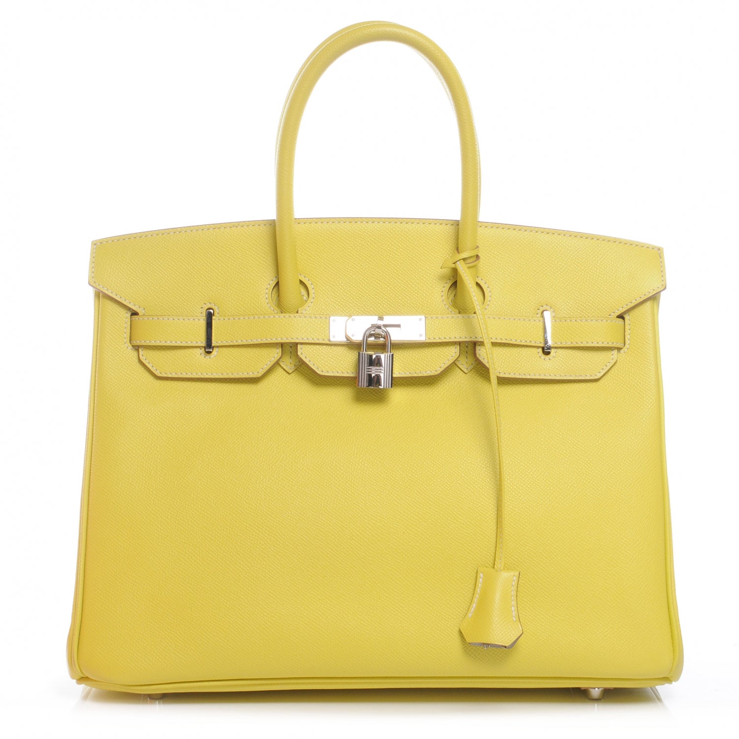 Hermes Epsom Candy Birkin 35 Lime and Gris Perle 1 of 11