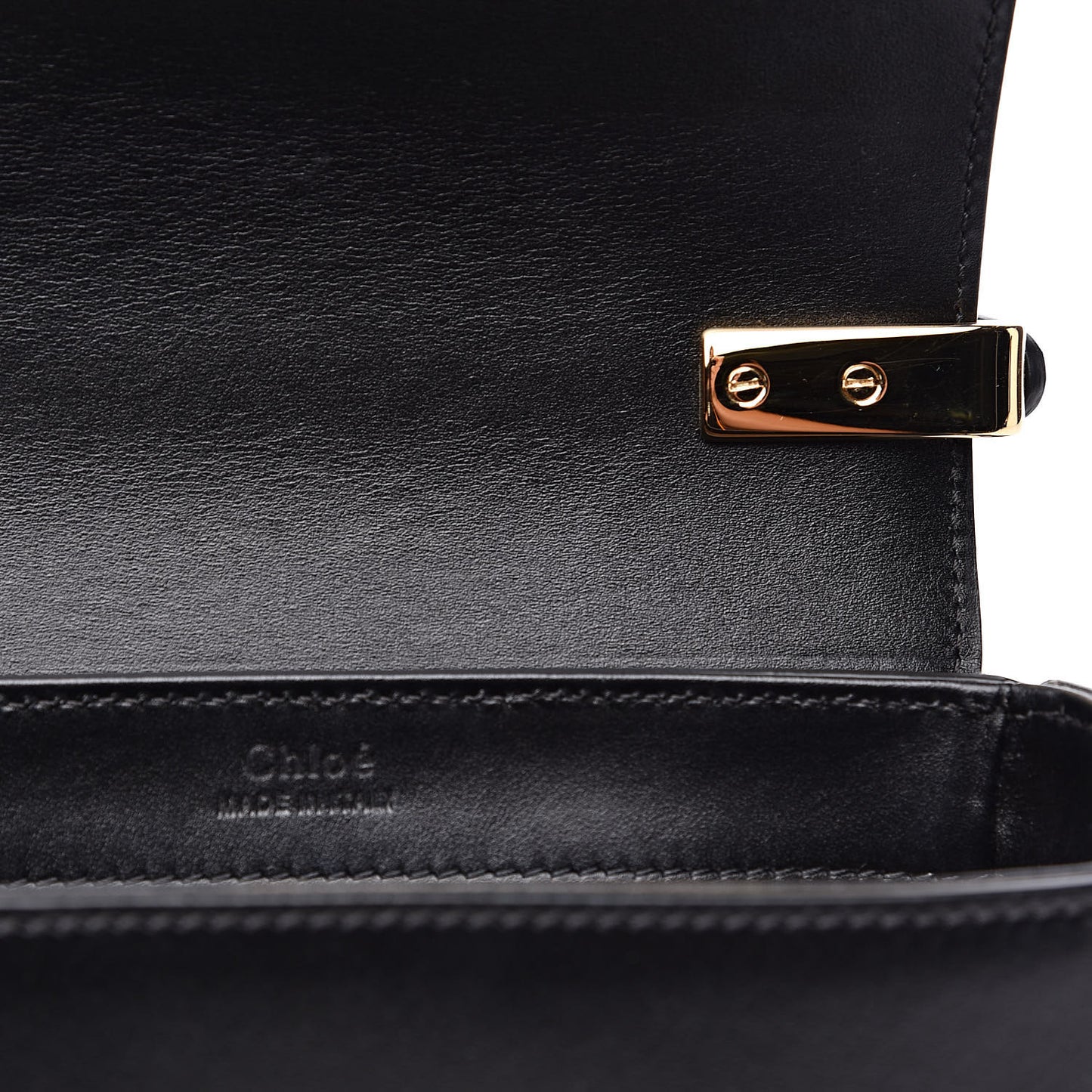 Shiny Calfskin Suede Mini C Double Carry Black