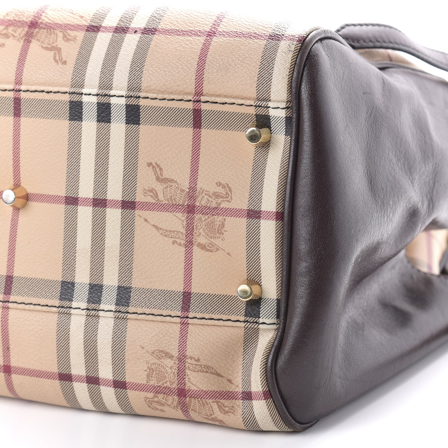 Burberry Haymarket Check Small Canterbury Tote Chocolate 9 of 9