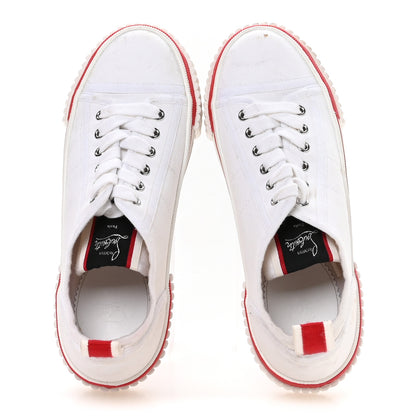Christian Louboutin Canvas Pedro Womens Flat Sneakers 37.5 White 2 of 8