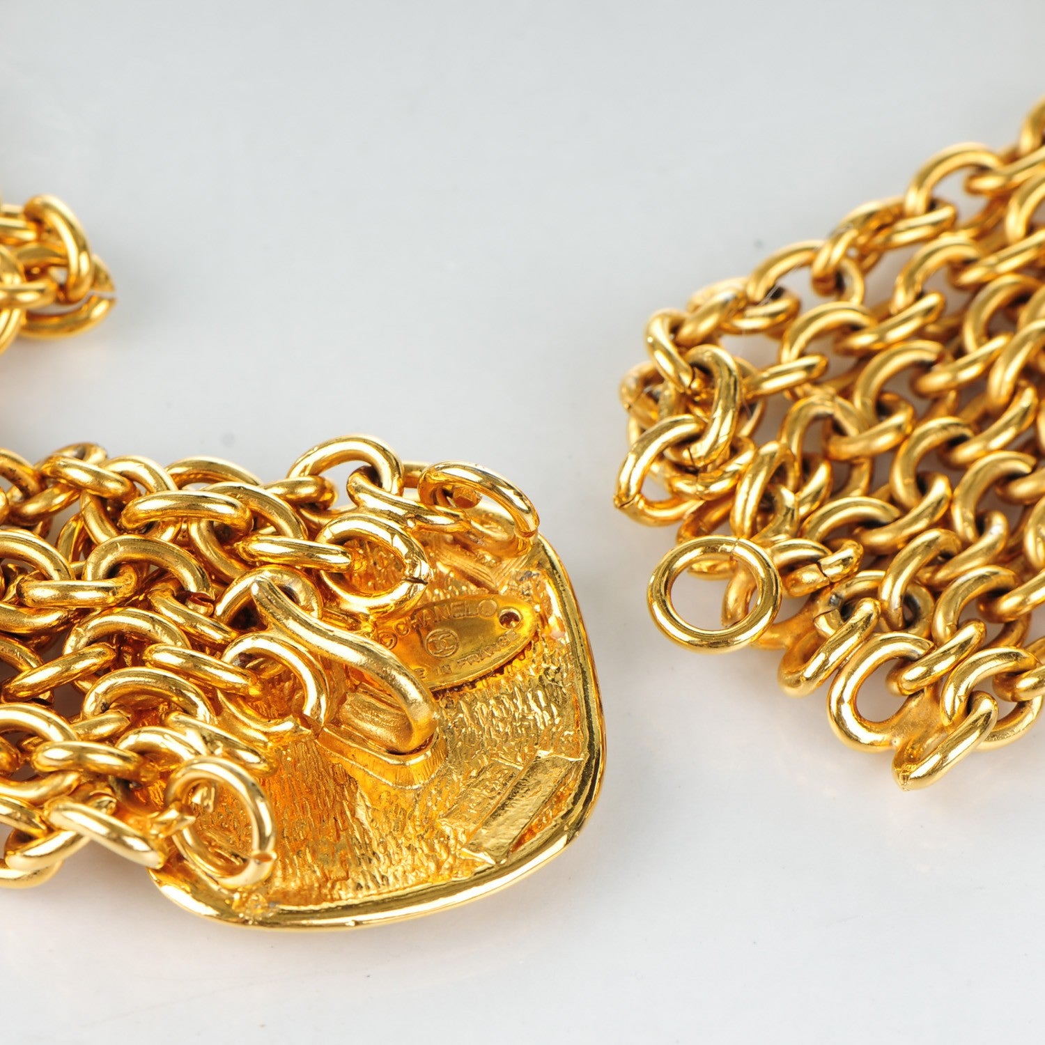 Chanel Multi Strand Chain Short Necklace Gold 4 of 5