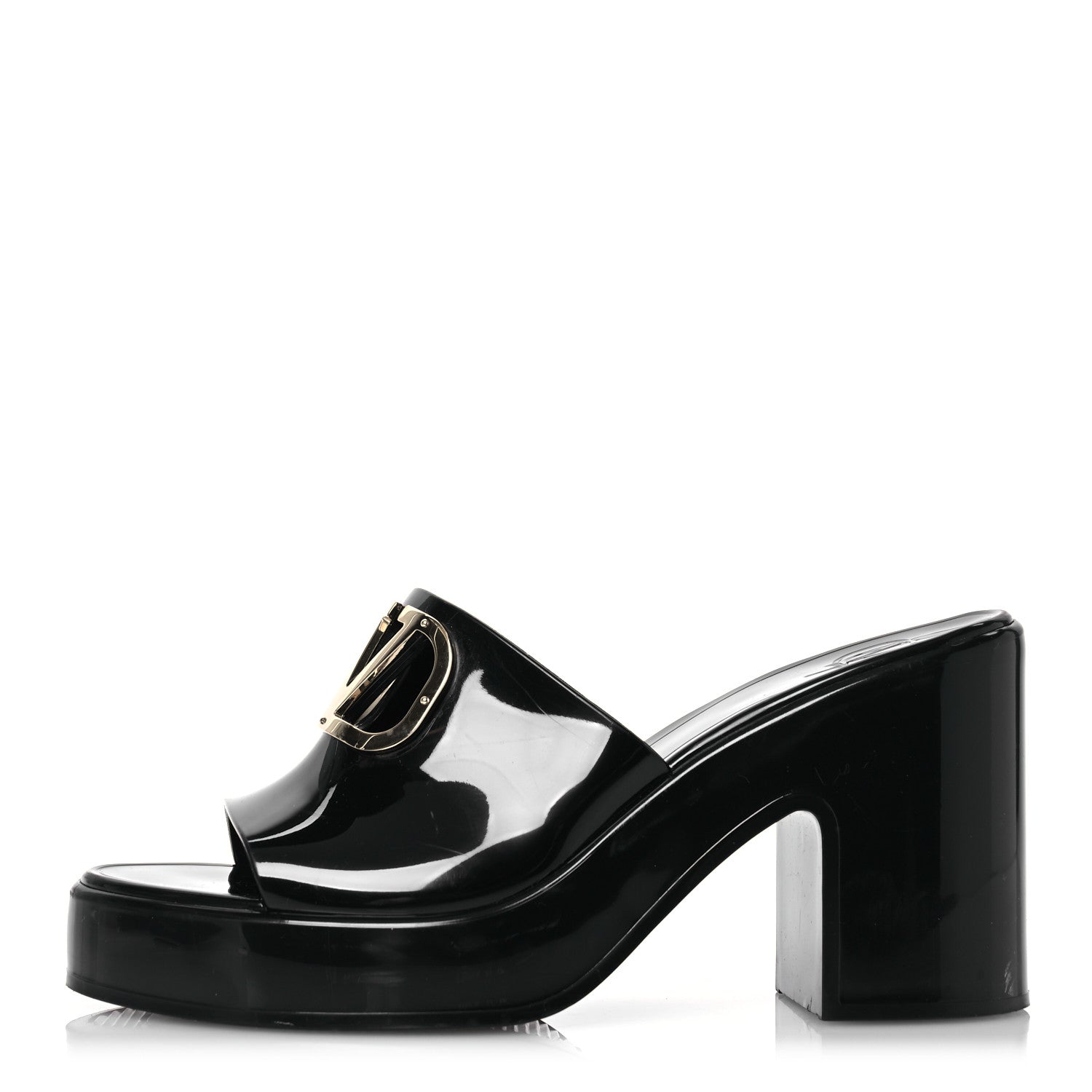Valentino Garavani Rubber VLogo PM Platform Slide Sandals 38 Black 1 of 14