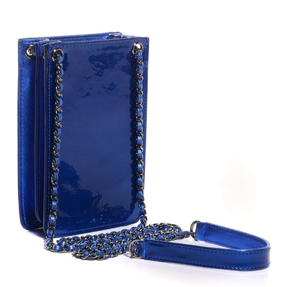 Chanel Patent Crossbody CC Phone Holder Blue 3 of 7