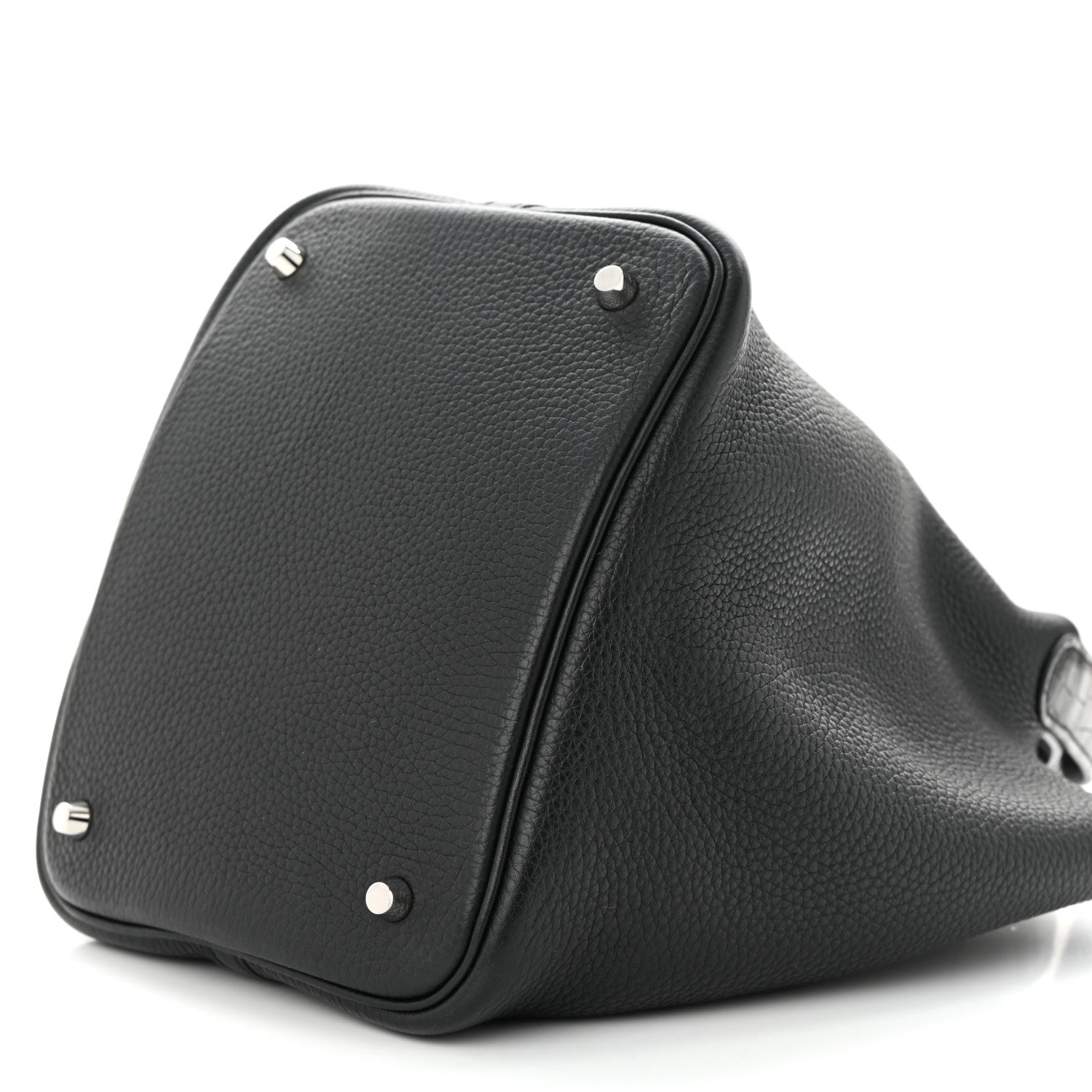 Hermes Taurillon Clemence Matte Alligator Picotin Lock Touch 22 MM Black 10 of 12