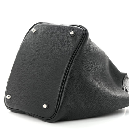 Hermes Taurillon Clemence Matte Alligator Picotin Lock Touch 22 MM Black 10 of 12