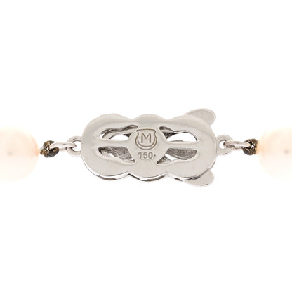 Mikimoto 18K White Gold Diamond Akoya Pearl 7-9mm Graduated Strand Rondelle Necklace 4 of 4