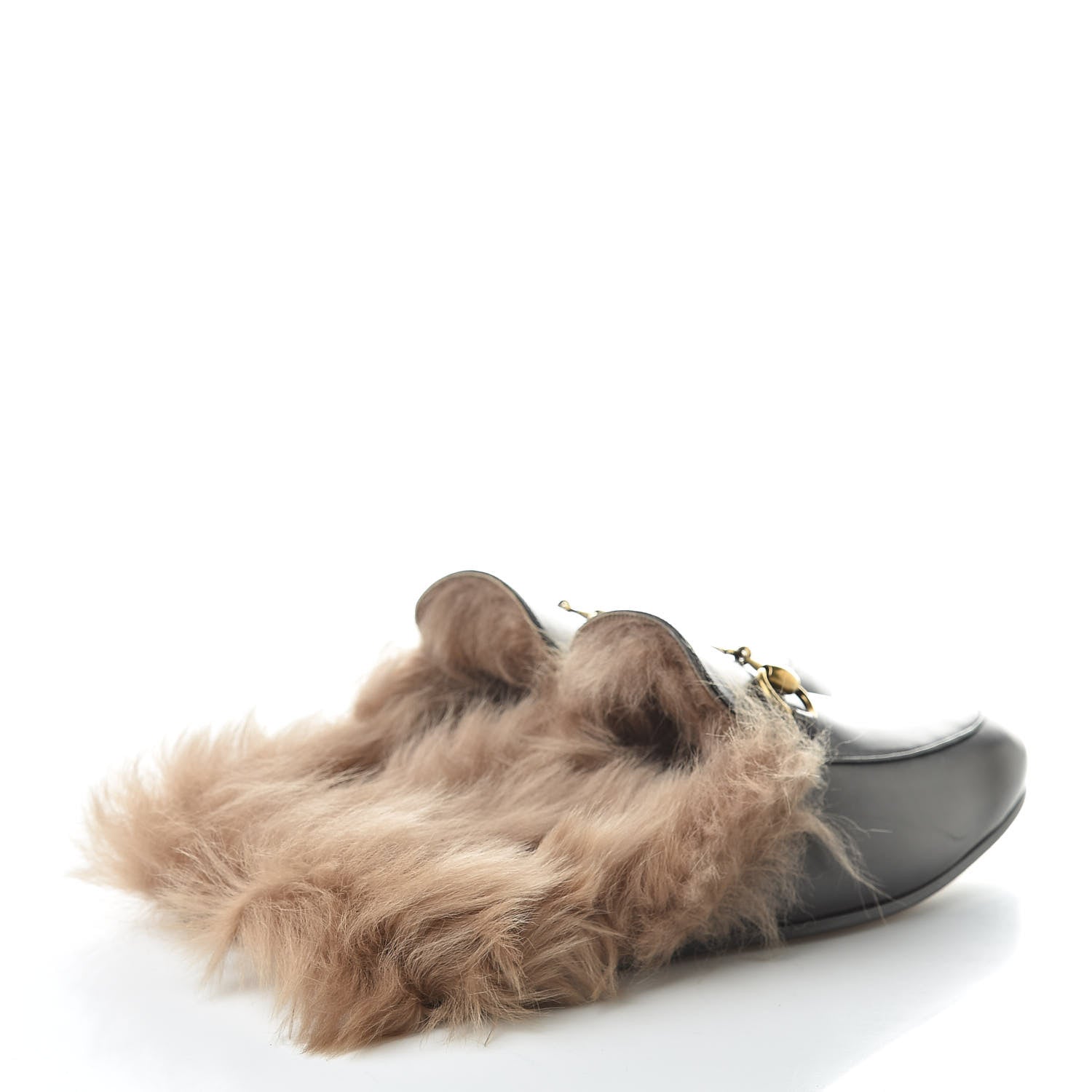 Gucci Calfskin Fur Mens Princetown Slippers 6 Black 4 of 9