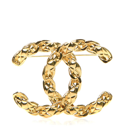 Chanel Quilted CC Brooch Gold 1 of 5