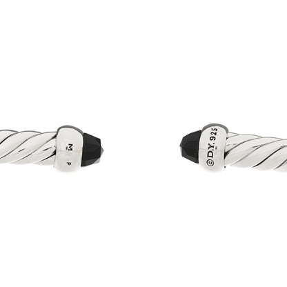David Yurman Sterling Silver Diamond Black Onyx 4mm Cable Classics Bracelet 3 of 3