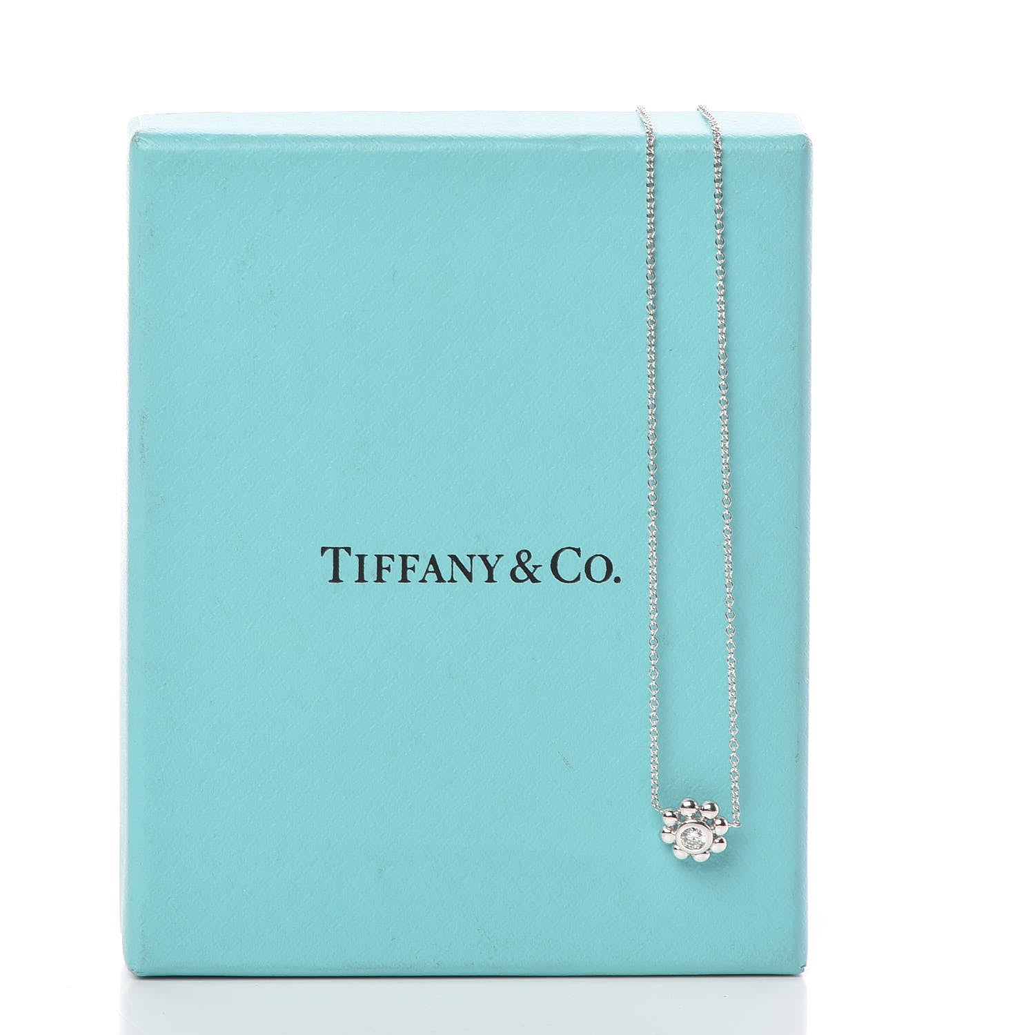 Tiffany 18K White Gold Diamond Paloma Picasso Jolie Flower Necklace 7 of 7