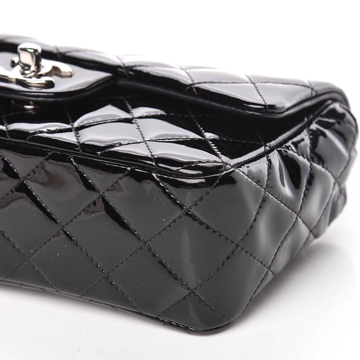 Chanel Patent Calfskin Quilted Mini Rectangular Flap Black 10 of 11