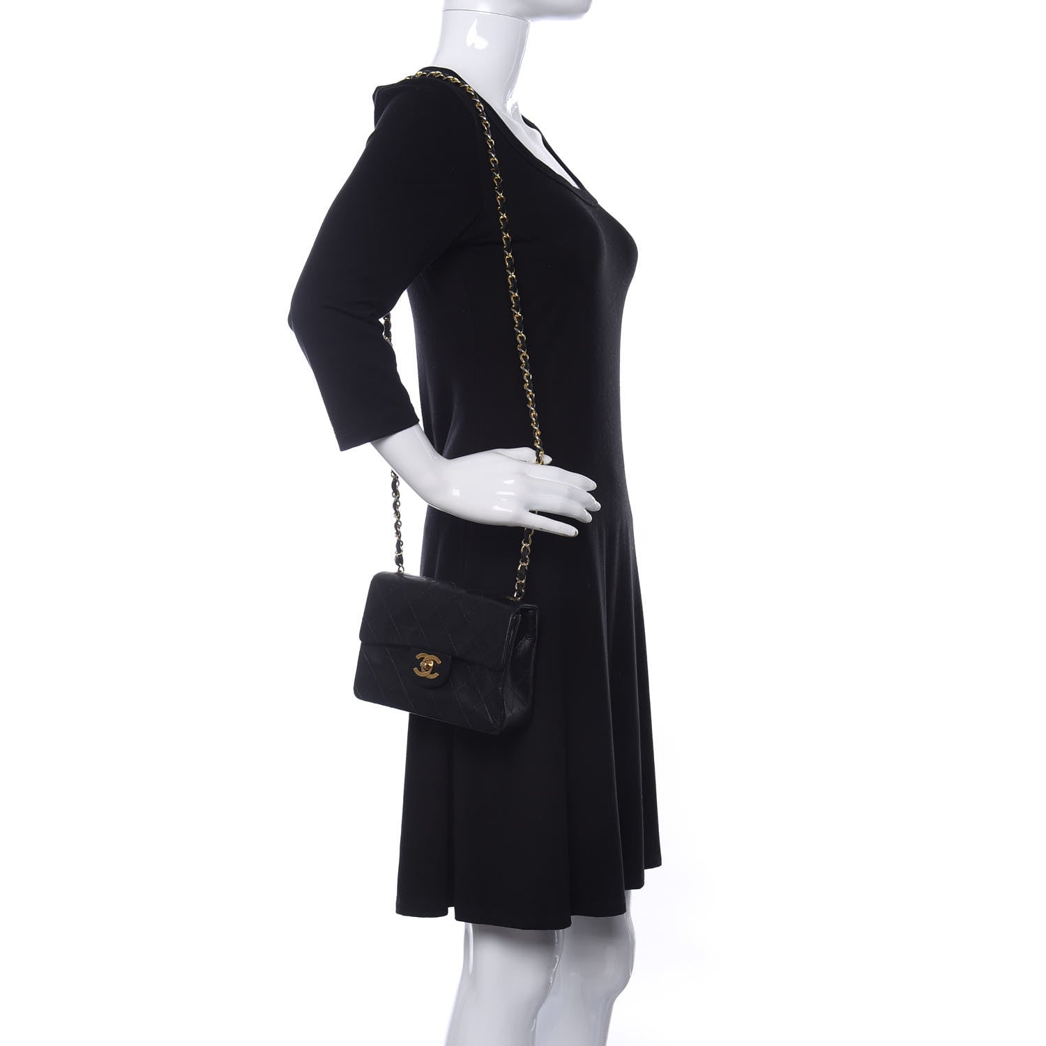 Chanel Lambskin Quilted Mini Square Flap Black 2 of 16