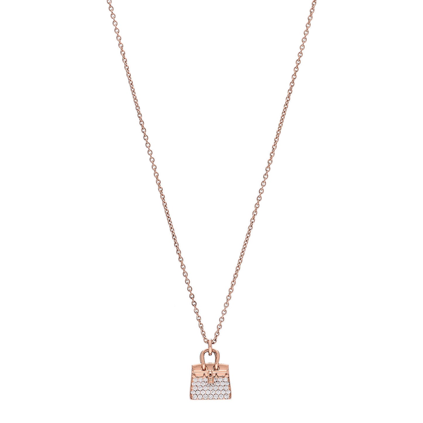 18K Rose Gold Diamond Birkin Amulettes Pendant Necklace