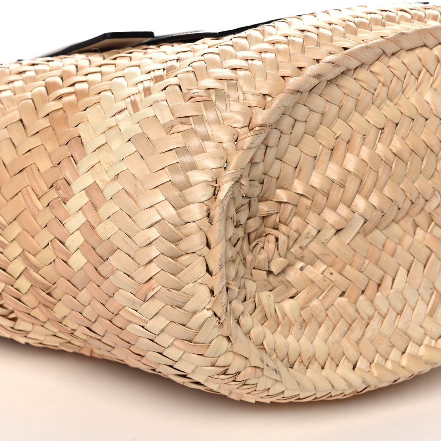 Raffia Basket Tote Bag Natural White