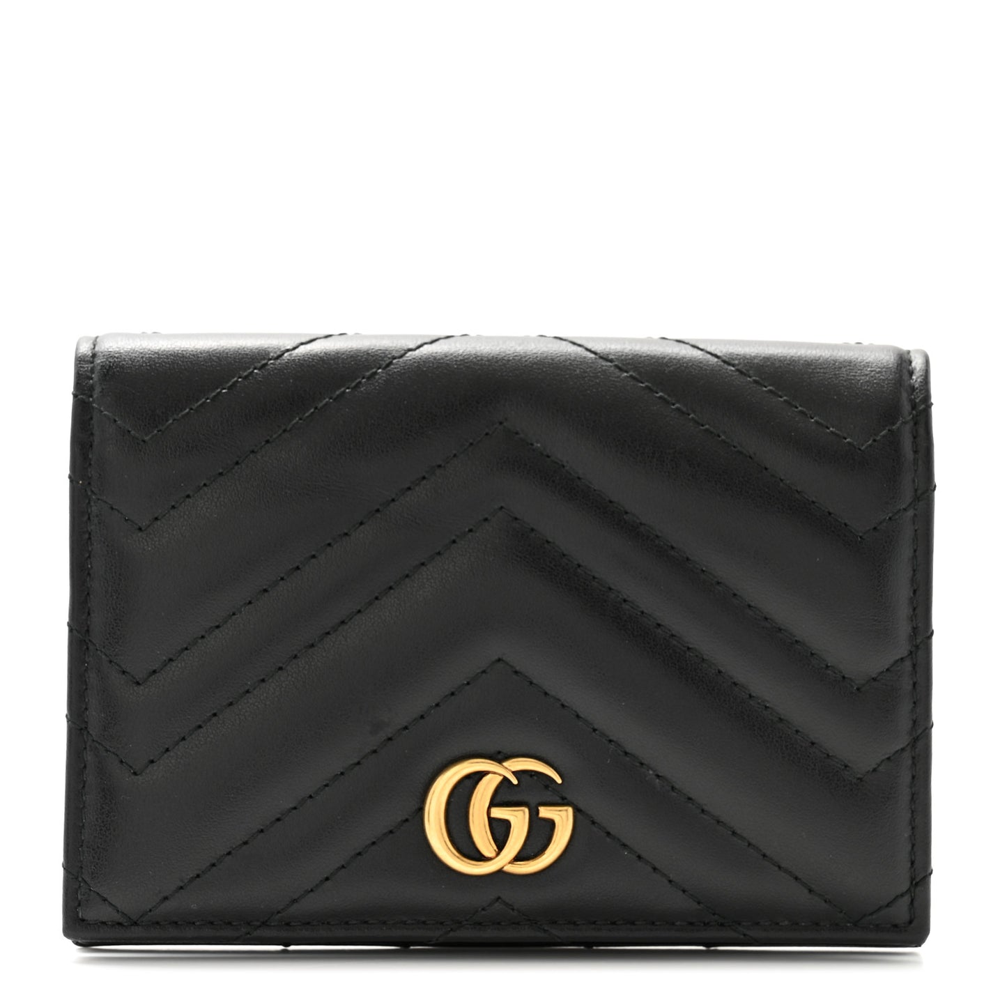 Calfskin Matelasse GG Marmont Passport Case Black