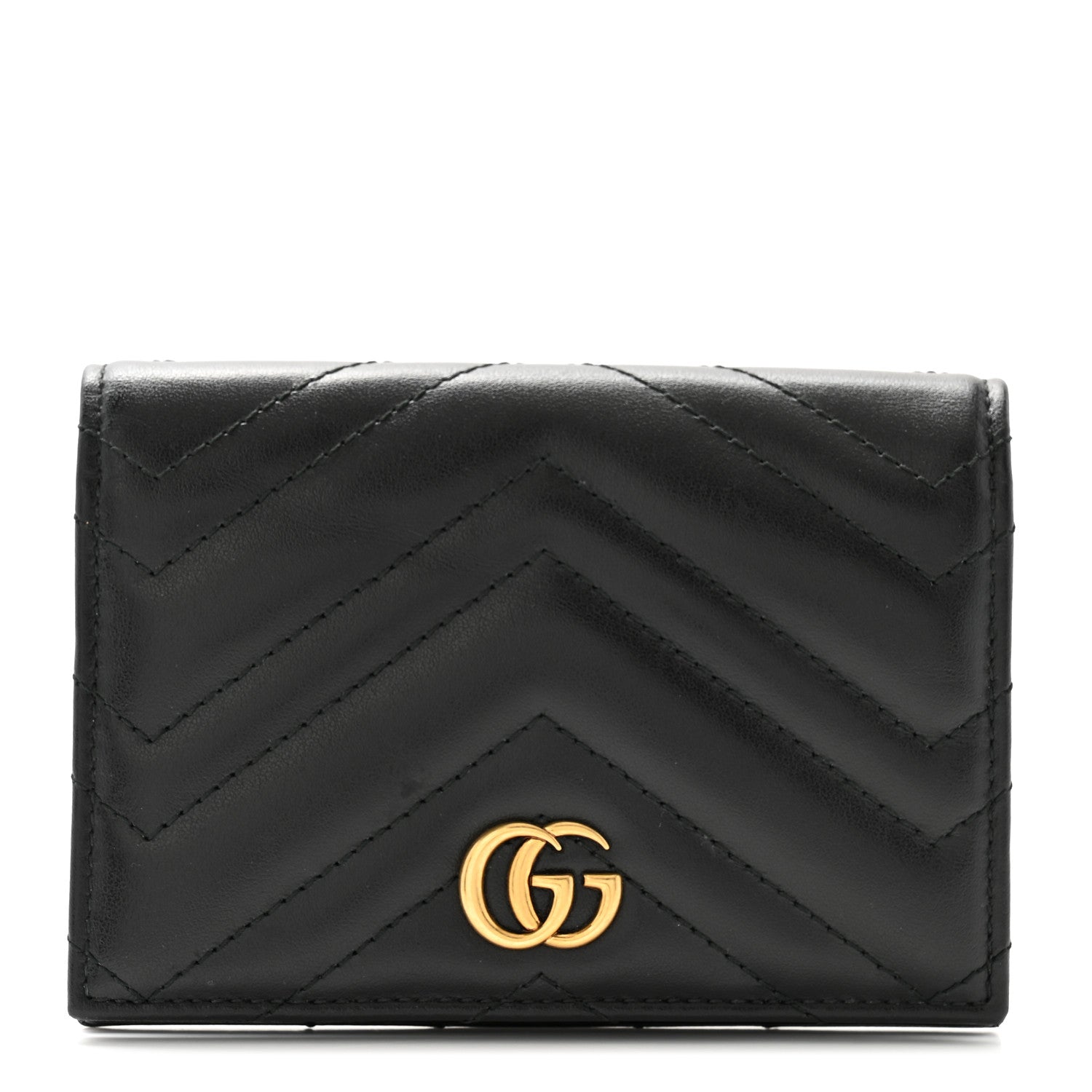 Gucci Calfskin Matelasse GG Marmont Passport Case Black 1 of 7
