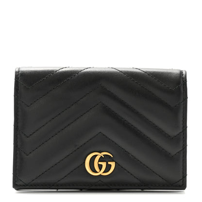 Gucci Calfskin Matelasse GG Marmont Passport Case Black 1 of 7