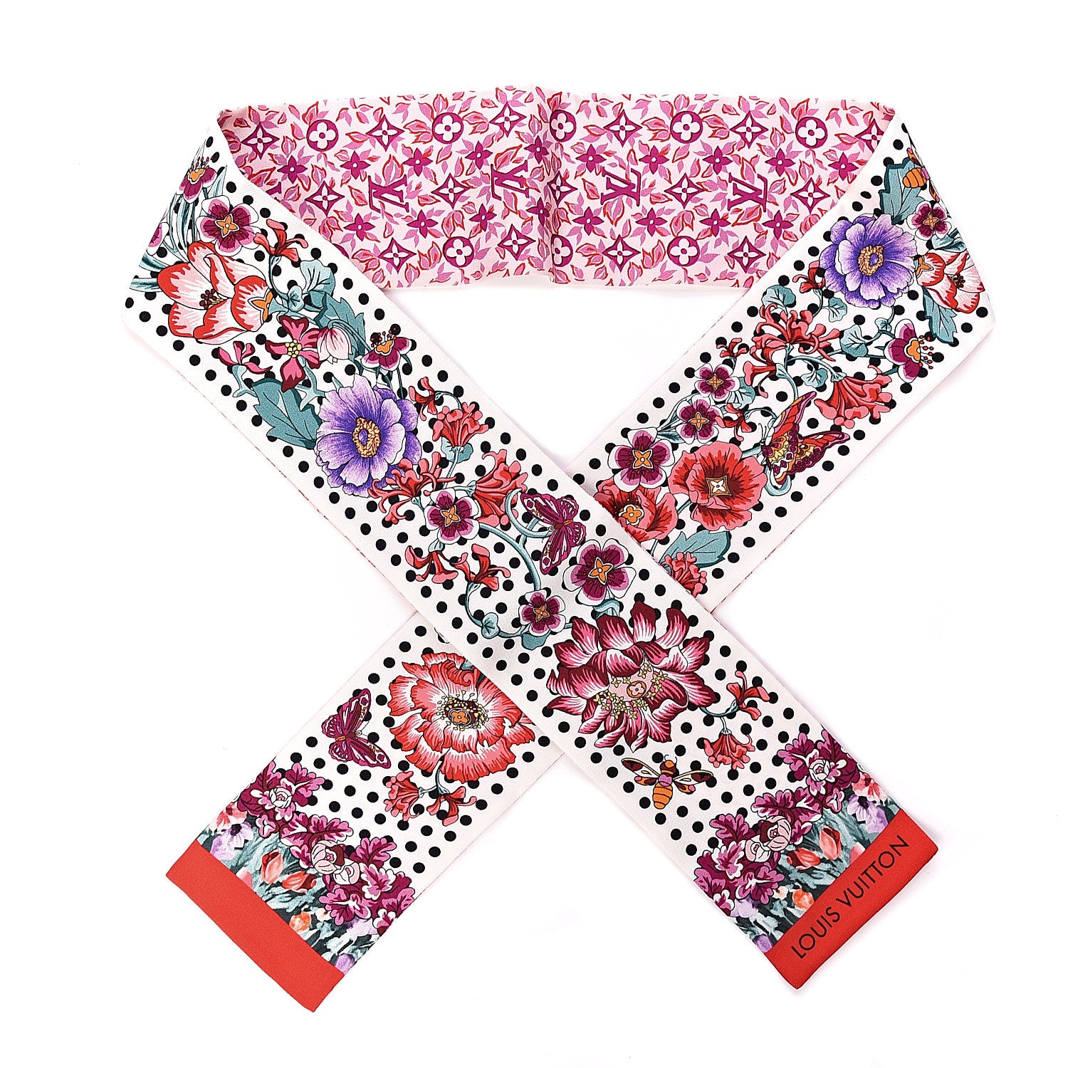Louis Vuitton Silk Louis In The Garden Bandeau Fuchsia 1 of 3