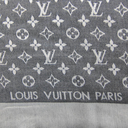 Louis Vuitton Wool Silk Monogram Denim Shawl Black 5 of 5