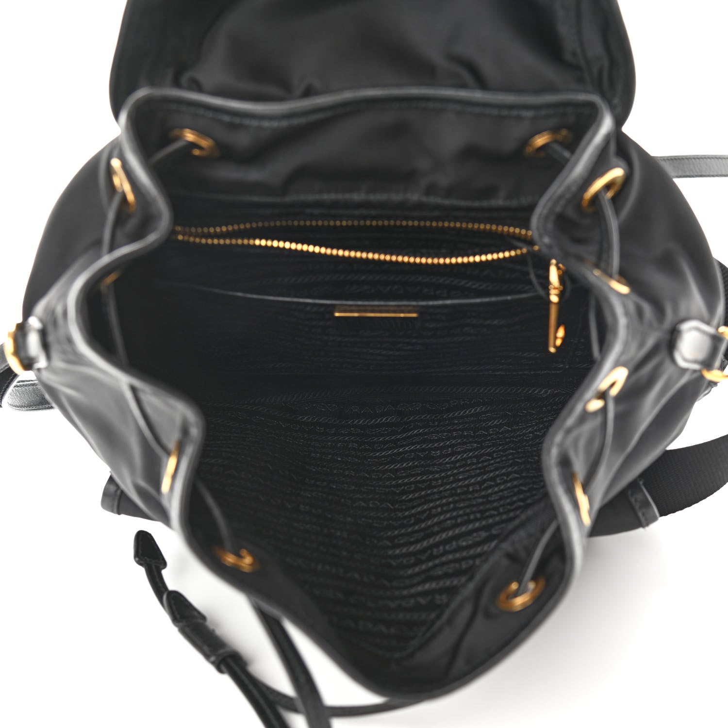 Prada Tessuto Nylon Vitello Backpack Black 7 of 10